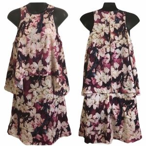 Plum and White Floral Dress